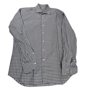 Canali Men's Italian Plaid Dress Shirt Long Sleeve Button Down Size 41 16